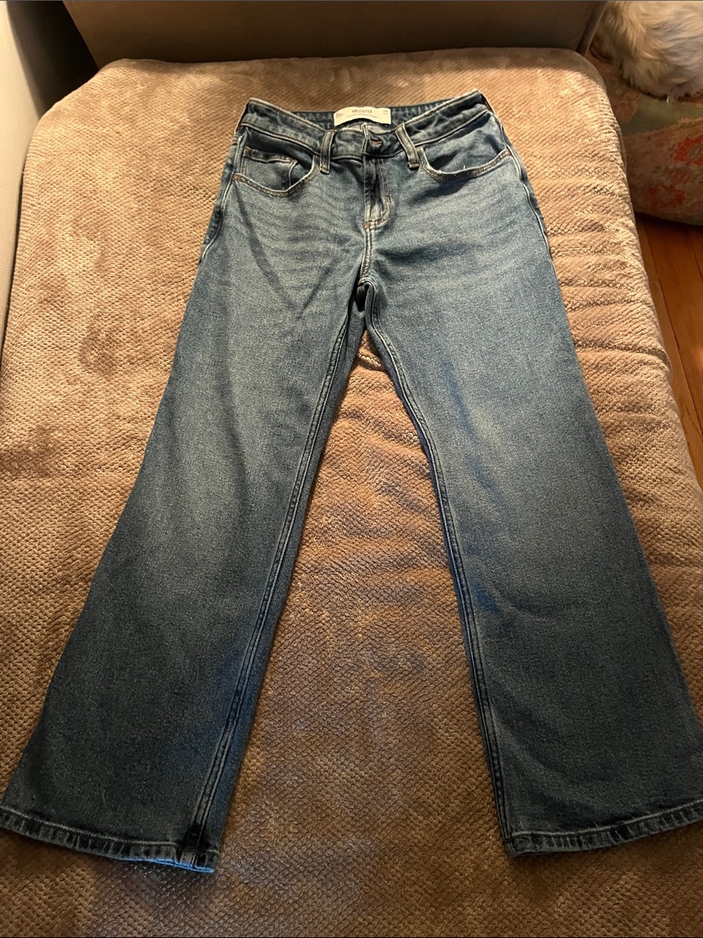 Hollister Classic Medium Blue Straight-Leg Jeans.